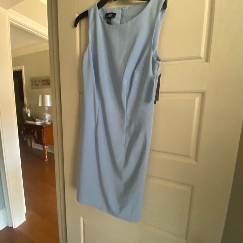 AGB Blue Sheath Midi Dress for Cocktail Events